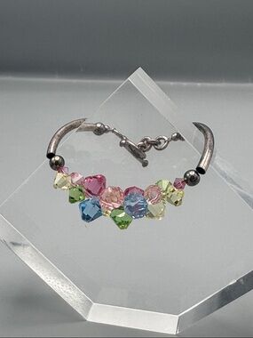 Multicolor Crystal Bead Bracelet  Made with Swarovski Crystal